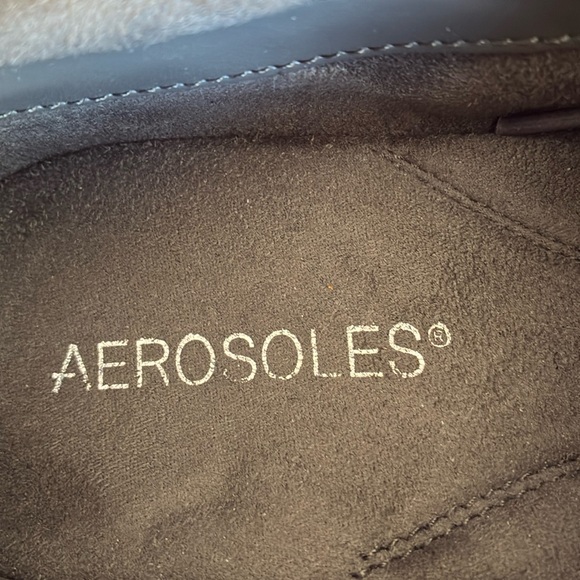 AEROSOLES oxfords grey leather, 2 tone patent leather/suede, tie. Sharp! 9 NWOT - Picture 15 of 17